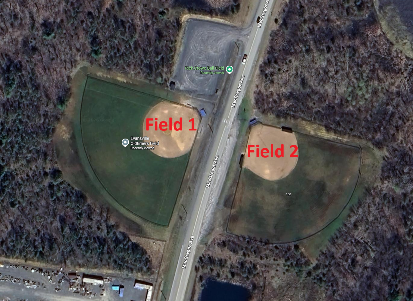 Field map of Jubilee Park, Stellarton NS